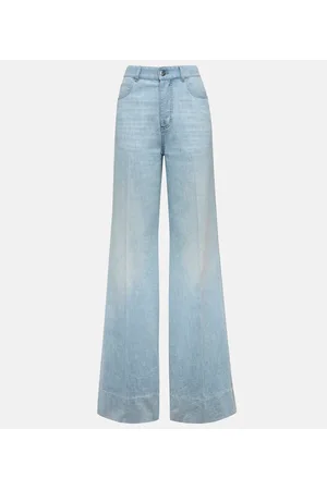 Bottega Veneta Jeans a gamba larga e vita alta