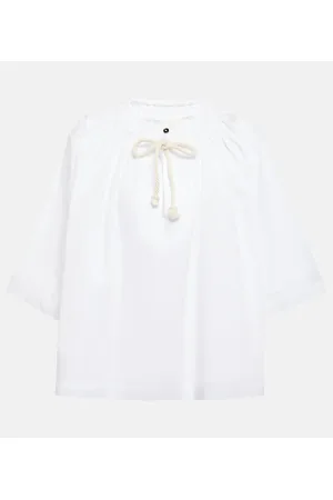 Jil Sander Top in cotone con pieghe