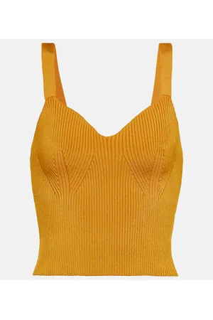 Vince Top cropped in maglia a coste