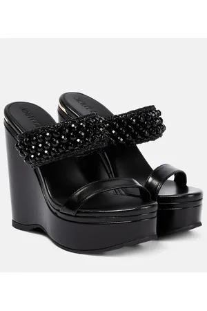 Jimmy Choo Sandali Amoure Wedge 130 in pelle