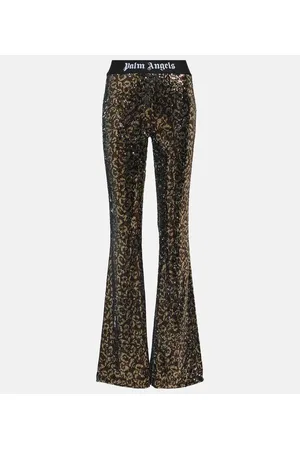 Palm Angels Pantaloni flared con paillettes