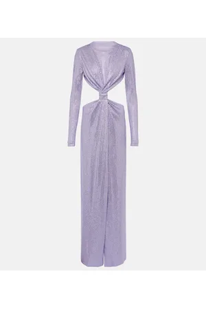 AREA Abito lungo in jersey con cut-out