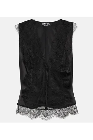 Tom Ford Top in raso di misto seta con pizzo