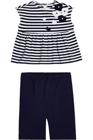 Il gufo Baby - Top e pantaloni in cotone a righe