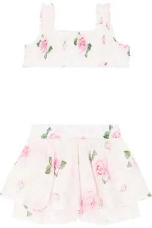 MONNALISA Baby - Top e shorts in cotone con stampa