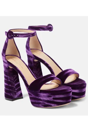 Gianvito Rossi Sandali Holly in velluto con plateau