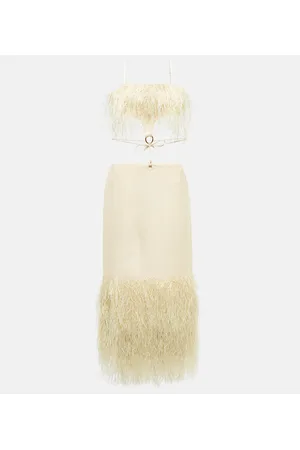 Jacquemus Abito midi La Robe Raphia con frange