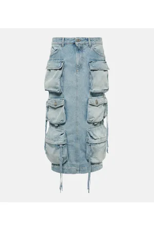 The Attico Gonna midi cargo di jeans