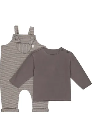 Il gufo Baby - Top e salopette in misto cotone