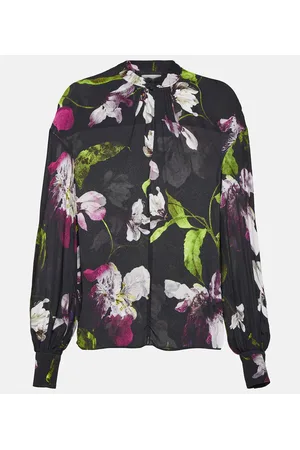 Erdem Blusa in crêpe con stampa