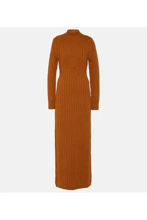 DRIES VAN NOTEN Abito lungo Teagan in lana a trecce