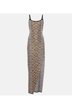 Balmain Abito lungo con stampa