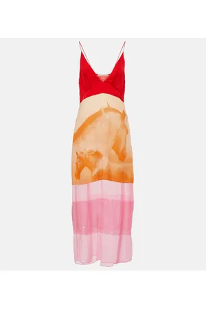 Stella McCartney Abito midi in seta con paillettes