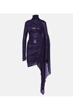 MUGLER Miniabito asimmetrico in chiffon