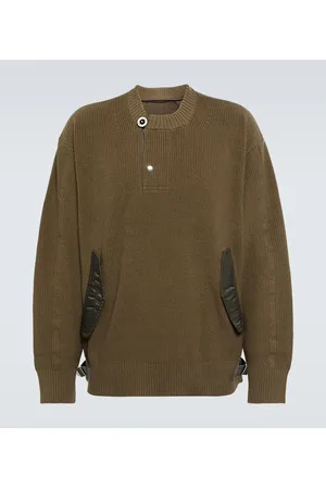 SACAI Pullover in misto cotone a coste