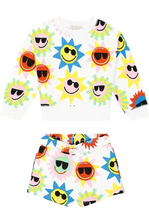 Stella McCartney Felpa e shorts in pile di cotone