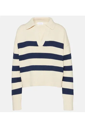 Velvet Pullover Lucie in cotone e cashmere a righe