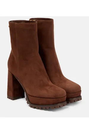 Gianvito Rossi Stivaletti Harlem in suede con plateau