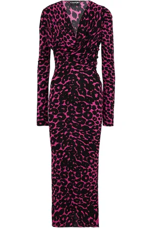 Tom Ford Abito midi con stampa leopardata