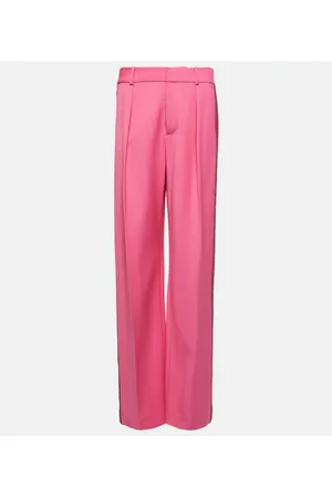 AREA Pantaloni a gamba larga in crêpe di lana