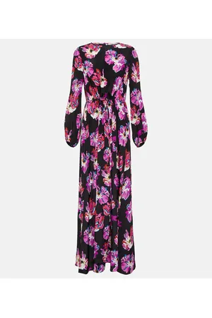 Diane von Furstenberg Abito lungo Sydney in misto seta
