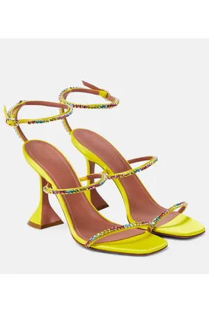Amina Muaddi Sandali Gilda 95 in PVC con cristalli