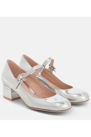 Gianvito Rossi Pumps Mary Jane in pelle metallizzata