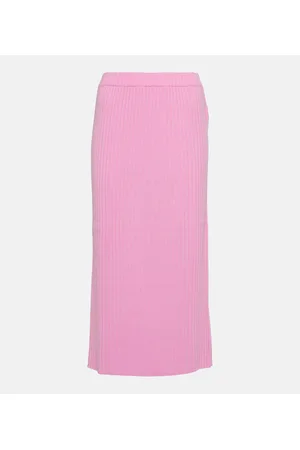 Jardin des Orangers Gonna midi in maglia di cashmere a coste