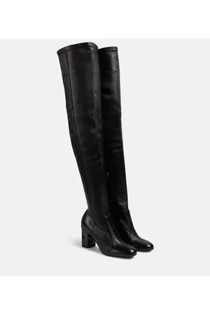 Max Mara Stivali cuissardes Damier in pelle