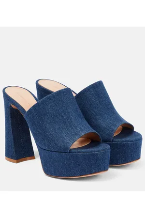 Gianvito Rossi Mules Holly in denim con platform