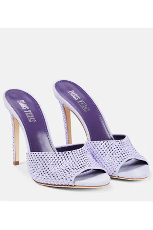PARIS TEXAS Mules Holly in suede con cristalli