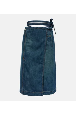 Sportmax Gonna midi di jeans a portafoglio