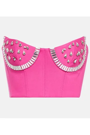 AREA Top bustier con cristalli