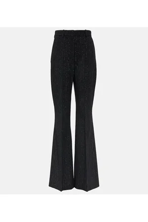 Balmain Pantaloni flared in misto lana a righe