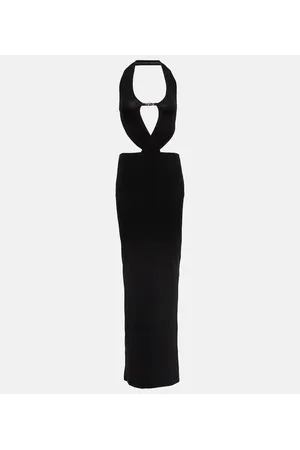 AYA MUSE Abito lungo con cut-out e catene