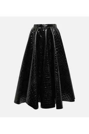 Alaïa Alaïa Gonna midi in vinile stampato a vita alta