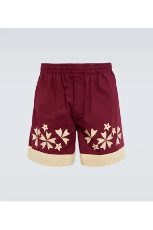BODE Shorts Moonflower Appliqué in cotone