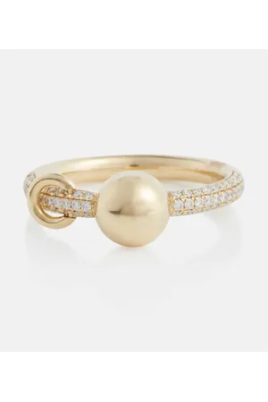 Rainbow K Anello Piercing in oro 14kt con diamanti