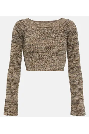 Chloé Chloé Pullover cropped in misto cashmere