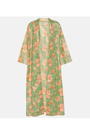 Juliet Dunn Kimono in cotone e lamé