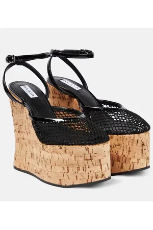 Alaïa Alaïa Sandali con zeppa in vernice e mesh