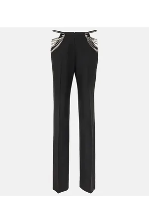 Stella McCartney Pantaloni slim in lana con cut-out