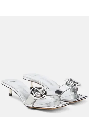 Jacquemus Sandali Regalo Basses in pelle metallizzata
