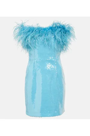 Rebecca Vallance Miniabito Nicolette con paillettes e piume