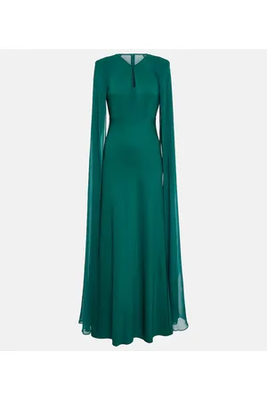Roland Mouret Abito lungo in chiffon con mantella