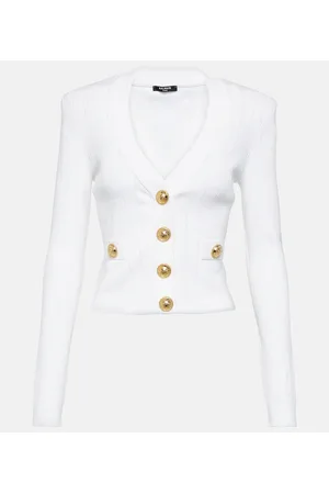 Balmain Cardigan in maglia a coste