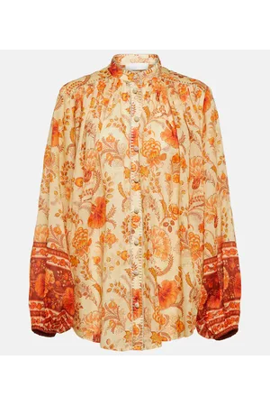 ZIMMERMANN Blusa Junie in ramia con stampa
