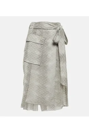 Victoria Beckham Gonna a portafoglio in seta crêpe de chine