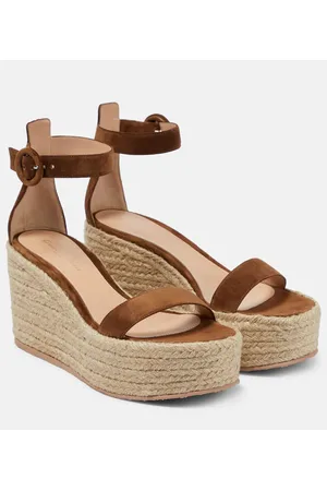 Gianvito Rossi Sandali espadrillas Portofino in suede con zeppa