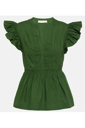 ULLA JOHNSON Top Luise in popeline di cotone